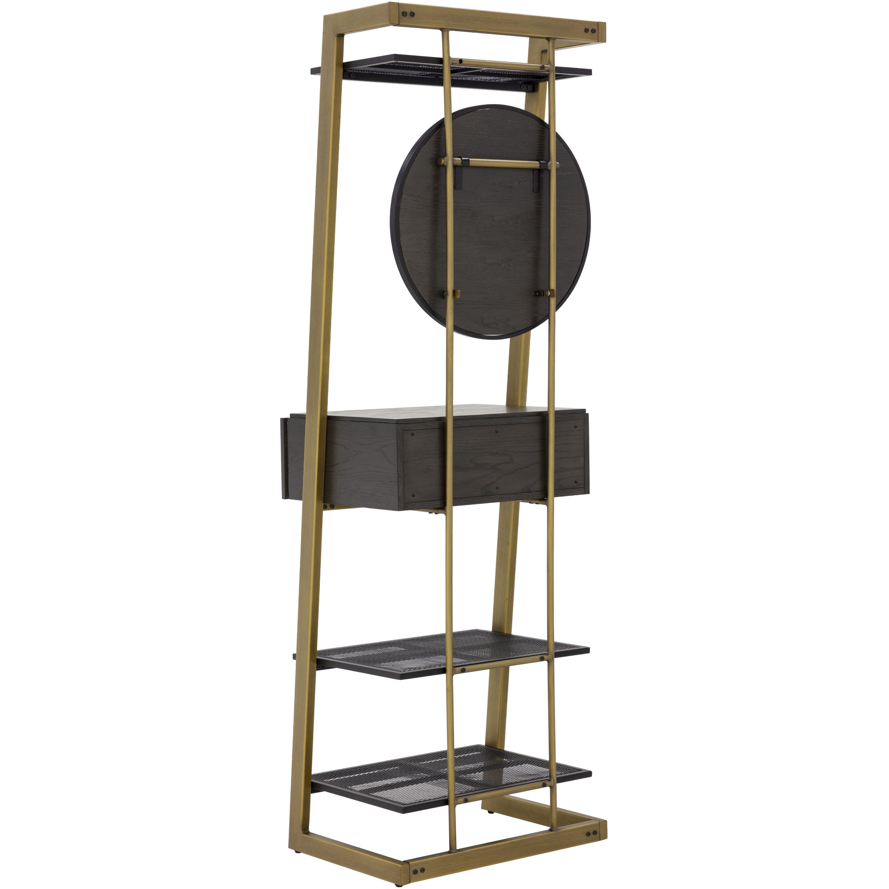 Culpo Smoke Grey / Antique Brass Entryway Storage Cabinet